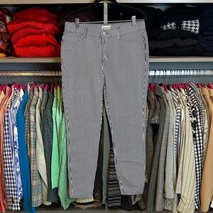 Etica navy/white striped 4 pocket straight leg pants size 4 NWT